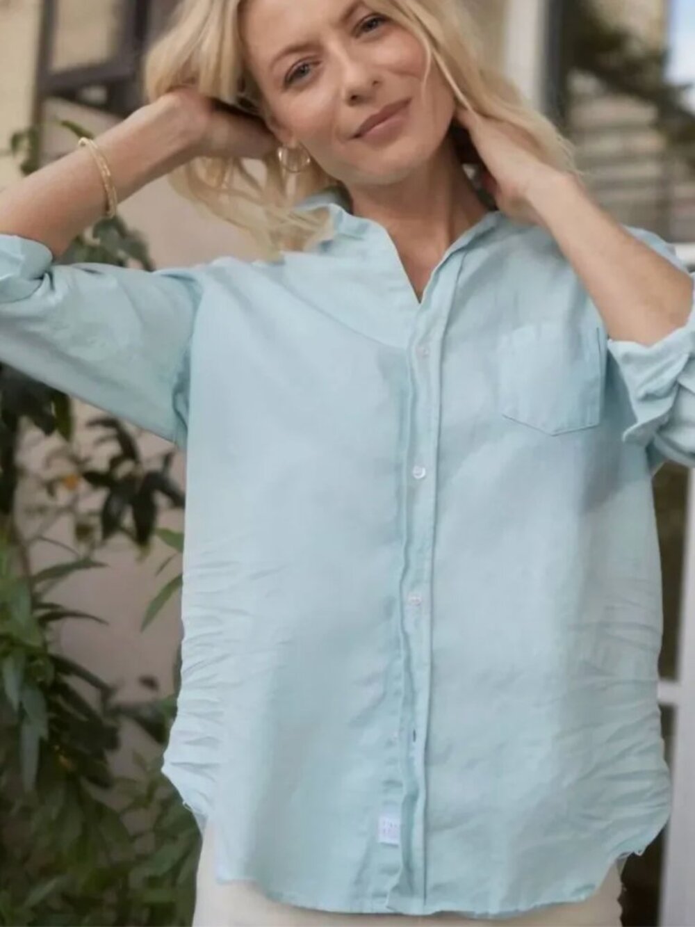 Frank & Eileen | Barry Famous Denim Shirt in Light Mint
